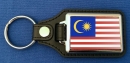 Malaysia Schlüsselanhänger aus Metall und Kunstleder | ca. 95 X 37  mm
