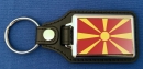Nordmazedonien Schlüsselanhänger aus Metall und Kunstleder | ca. 95 X 37  mm