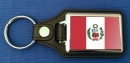 Peru mit Wappen Schlüsselanhänger aus Metall und Kunstleder | ca. 95 X 37  mm