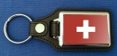 Schweiz Schlüsselanhänger aus Metall und Kunstleder | ca. 95 X 37  mm