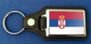 Serbien Schlüsselanhänger aus Metall und Kunstleder | ca. 95 X 37  mm