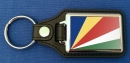 Seychellen Schlüsselanhänger aus Metall und Kunstleder | ca. 95 X 37  mm