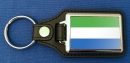 Sierra Leone Schlüsselanhänger aus Metall und Kunstleder | ca. 95 X 37  mm
