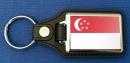 Singapur Schlüsselanhänger aus Metall und Kunstleder | ca. 95 X 37  mm