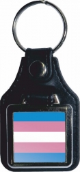 Transgender Schlüsselanhänger aus Metall und Kunstleder | ca. 37 X 85 mm
