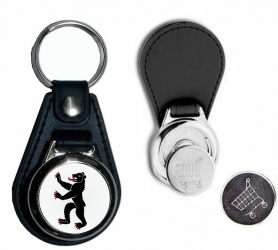 Schlüsselanhänger mit Jeton aus Kunstleder und Metall Appenzell-Innerrhoden | 40 x 80 mm