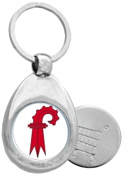 Schlüsselanhänger mit Jeton aus Metall Basel-Land | 32 x 75 mm