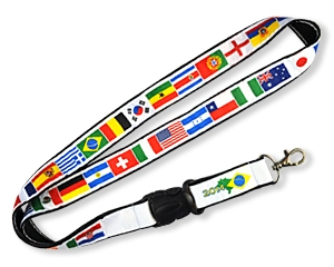 Schlüsselband / Lanyard mit  allen 32-Teilnehmerländer der WM 2014