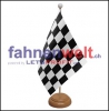 Ziel/Start Tisch-Fahne aus Stoff mit Holzsockel | 22.5 x 15 cm