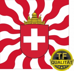 Fahne geflammt Schweiz Parlament Top-Flag | 80 x 80 cm und Grösser