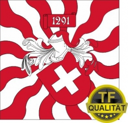 Fahne geflammt Schweiz in TOP-FLAG | 60 x 60 cm und Grösser