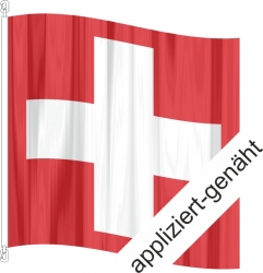 Fahne Schweiz CH mit eingenähten / applizierten Kreuz | 100 x 100  cm