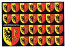 Selbstklebende Postkarte mit grosser und kleiner Wappen Genf | 14.5 x 10.5 cm