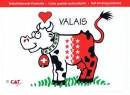 Selbstklebende Postkarte mit Kuh im Wallis Design | 14.5 x 10.5 cm