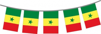 Fahnenkette Senegal gedruckt aus Stoff | 30 Fahnen 15 x 22.5 cm 9 m lang