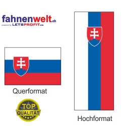 SLOWAKEI Fahne in Top-Qualität gedruckt im Hoch- und Querformat | diverse Grössen