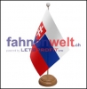 Slowakei Tisch-Fahne aus Stoff mit Holzsockel | 22.5 x 15 cm