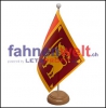 Sri Lanka Tisch-Fahne aus Stoff mit Holzsockel | 22.5 x 15 cm