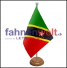 St. Kitts und Nevis Tisch-Fahne aus Stoff mit Holzsockel | 22.5 x 15 cm
