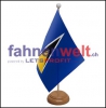 St. Lucia Tisch-Fahne aus Stoff mit Holzsockel | 22.5 x 15 cm