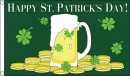 Bier Happy St Patricks Day Fahne gedruckt | 90 x 150 cm