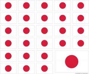 Aufkleber Japan auf Bogen | 12.5 x 10.5 cm