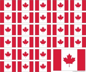 Aufkleber Kanada auf Bogen | 12.5 x 10.5 cm