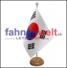 Südkorea Tisch-Fahne aus Stoff mit Holzsockel | 22.5 x 15 cm
