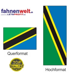 TANSANIA Fahne in Top-Qualität gedruckt im Hoch- und Querformat | diverse Grössen