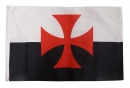 Tempelritter mit Kreuz / Crusades auf schwarz-weisser Fläche Fahne gedruckt | 60 x 90 cm