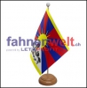 Tibet Tisch-Fahne aus Stoff mit Holzsockel | 22.5 x 15 cm