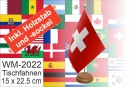 Tisch-Fahnen mit Fuss von allen WM Länder 2022 | 15 x 22.5 cm | Holz