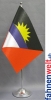 Antigua & Barbuda Tisch-Fahne DeLuxe ohne Ständer | 15.5  x 24 cm