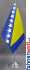 Bosnien Herzegowina Tisch-Fahne DeLuxe ohne Ständer | 15.5  x 24 cm