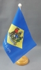 Delaware Tisch-Fahne aus Stoff mit Holzsockel | 22.5 x 15 cm