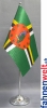 Dominica Tisch-Fahne DeLuxe ohne Ständer | 15.5  x 24 cm
