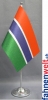 Gambia Tisch-Fahne DeLuxe ohne Ständer | 15.5  x 24 cm