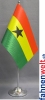Ghana Tisch-Fahne DeLuxe ohne Ständer | 15.5  x 24 cm