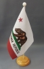 Kalifornien / California Tisch-Fahne aus Stoff mit Holzsockel | 22.5 x 15 cm