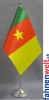 Kamerun Tisch-Fahne DeLuxe ohne Ständer | 15.5  x 24 cm
