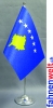 Kosovo Tisch-Fahne DeLuxe ohne Ständer | 15.5  x 24 cm