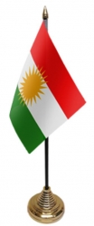 Kurdistan Tisch-Fahne gedruckt | 15 x 10 cm