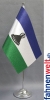 Lesotho Tisch-Fahne DeLuxe ohne Ständer | 15.5  x 24 cm