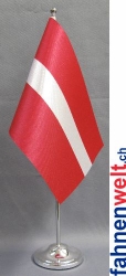 Lettland Tisch-Fahne DeLuxe ohne Ständer | 15.5  x 24 cm