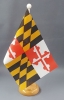 Maryland Tisch-Fahne aus Stoff mit Holzsockel | 22.5 x 15 cm