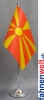 Nordmazedonien Tisch-Fahne DeLuxe ohne Ständer | 15.5  x 24 cm