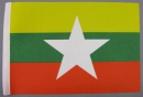 Myanmar (Burma) Tisch-Fahne DeLuxe ohne Ständer | 15.5  x 24 cm