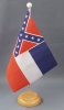 Mississippi Tisch-Fahne aus Stoff mit Holzsockel | 22.5 x 15 cm