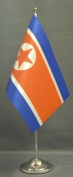 Nordkorea Tisch-Fahne DeLuxe ohne Ständer | 15.5  x 24 cm
