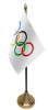 Olympia / Olympische Spiele Tisch-Fahne mit Fuss | 10 x 15 cm